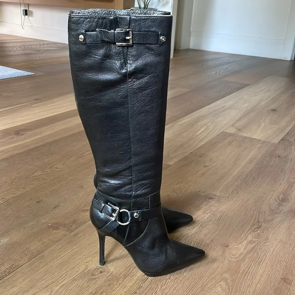 Michael Kors Cheyenne Leather Boot Black Size 8.5 - Picture 6 of 16